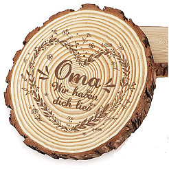 Geschnitzte holz runde blätter&nbsp;AJEW-WH0362-005