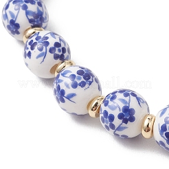 Pulseras de cuentas de porcelana y turquesa sintética hechas a mano&nbsp;BJEW-JB13571