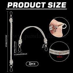 2 Stück Taschengriffe aus Glas-Strass und Gummikordel&nbsp;FIND-PH0059-68C