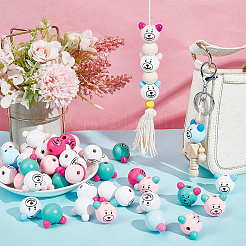 Деревянные европейские бусины на тему животных WOOD-WH0022-53B