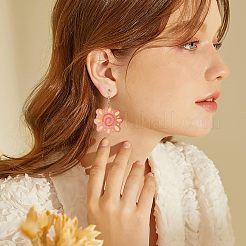 Набор для изготовления подвесных сережек-подвесок в виде подсолнуха&nbsp;DIY-OC0007-69