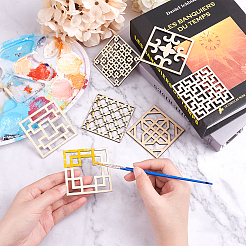 Филигранные столярные звенья из неокрашенного натурального дерева&nbsp;WOOD-GF0001-33