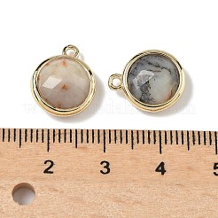 Плоские круглые подвески из натурального желтого опала&nbsp;G-U028-03G-11