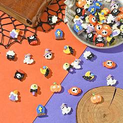 60 Stück 10 Stile Halloween Motiv opake Resin Decoden Cabochons&nbsp;CRES-CJ0001-69