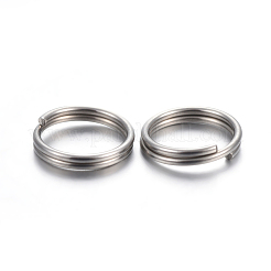 変色しにくい304ステンレススチール製スプリットリング  ダブルループ丸カン  ステンレス鋼色  10x1.4mm  内径：8.5mm  単線：0.7mm&nbsp;STAS-P223-22P-08