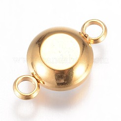 K9ガラスリンクコネクター  多面カット  304ステンレススチール製金具付き  フラットラウンド  ゴールドカラー  クリスタル  17.5x10x6.5mm  穴：2.5mm&nbsp;X-GLAA-G017-G05