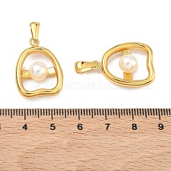 Anhänger aus 304 Edelstahl und ABS-Kunststoff mit Kunstperlen&nbsp;STAS-C172-14G