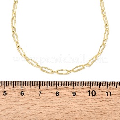 Ожерелья из текстурированной овальной цепочки из латуни толщиной 3 мм для женщин и мужчин NJEW-F355-01G