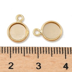Плоские круглые сеттинги кабошон латунь подвесные&nbsp;KK-K414-14A-G