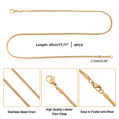 6 шт. 304 нержавеющая сталь змеиные цепи ожерелья для мужчин и женщин STAS-DC0003-25