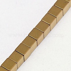 Гальванизировать немагнитных синтетический гематит бисер пряди&nbsp;G-J170A-3x3mm-07