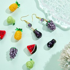 10 pz 5 stili serie frutta e verdura perline fatte a mano in vetro soffiato&nbsp;LAMP-SZ0001-55