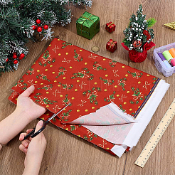 Bedruckter Polyesterstoff mit Weihnachtsmotiv&nbsp;DIY-WH0308-623B