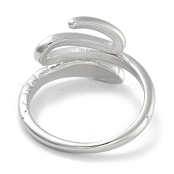 Змея стойка покрытие латунь открытые манжеты кольца для женщин RJEW-Z059-22P