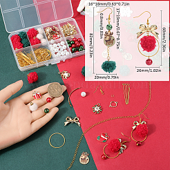 Weihnachtsmotiv DIY-Sets zur Herstellung von Ohrringen mit Anhängern aus Faser und Emaille&nbsp;DIY-SC0028-32