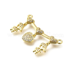 Colgante micropavé cubic zirconia de latón&nbsp;KK-Q066-15C-G