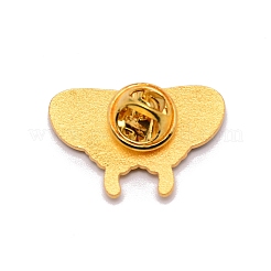 合金エナメルブローチ  エナメルピン  バタフライクラッチ付き  ライトゴールド  蝶  カラフル  19x29x9.5mm&nbsp;PALLOY-TAC0020-25