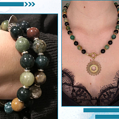 100 шт. бусины из натурального индийского агата&nbsp;G-SP0001-20C