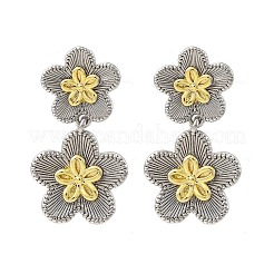 Серьги-гвоздики с цветком из латуни EJEW-H158-11GP