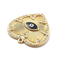 304 Edelstahl Emaille Strass Anhänger&nbsp;RESI-R155-020G-01