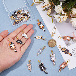 20 шт. 10 стиля подвеска из сплава в форме кошки&nbsp;HJEW-HS00040