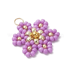 Подвески-цветы из стеклянных бусинок&nbsp;PALLOY-MZ00712