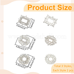 6 шт. 3 стиля украшения для обуви из сплава со стразами FIND-WR0011-30