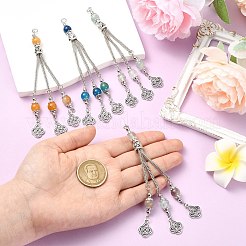 10 шт. 5-цветные бусины из АБС-пластика с кисточками из сплава серебра и подвесками с кольцом для прыжков FIND-CJ0004-22