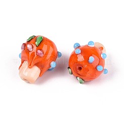 Бусины ручной работы в технике лэмпворк с неровностями&nbsp;LAMP-T022-06E