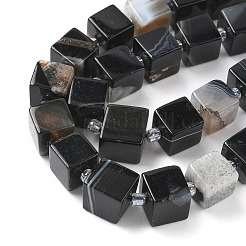 Нити бусин из натурального полосчатого агата (окрашенного и нагретого)&nbsp;G-D338-A09-01