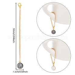 Плоские круглые подвески из эмалевого сплава с буквами&nbsp;AJEW-AB00184-12