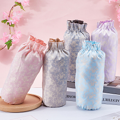 5 пара двухцветных нарукавников из полиэстера с цветочным узором для защиты женской одежды AJEW-GF0008-62