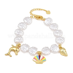 Bracelets à breloques en laiton émaillé océan pour femmes&nbsp;KK-CBA68DA-15C-G