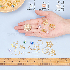 Kits de fabrication de boucles d'oreilles étoiles et lune à faire soi-même&nbsp;DIY-SC0013-57