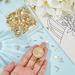 80 шт. 4 стиля фурнитуры для сережек-гвоздиков из нержавеющей стали 201&nbsp;EJEW-BBC0002-14A