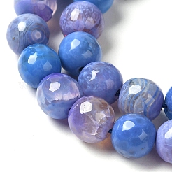 Hebras de cuentas de ágata craquelada al fuego natural teñidas y calentadas&nbsp;G-P539-B01-03