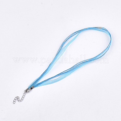 Gewachste Schnur- und Organza-Band-Halskette&nbsp;NCOR-T002-274