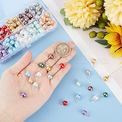 200шт 10 цветных стеклянных жемчужных подвески PALLOY-GO00002