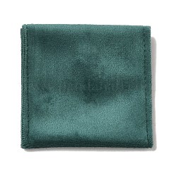 ベルベットのジュエリーポーチ  スナップボタン付きジュエリーギフトバッグ  リング、ネックレス、イヤリング、ブレスレットの保管用  正方形  ダークシアン  7x6.9x0.2cm&nbsp;ABAG-K001-01A-02