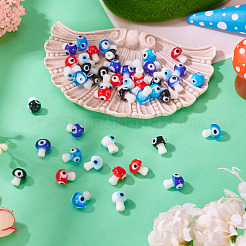 50 шт. 5-цветные бусины ручной работы от сглаза&nbsp;LAMP-TA0001-91