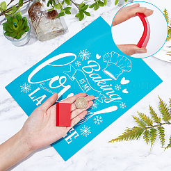 1 лист самоклеящийся трафарет для шелкографии с рисунком на тему выпечки DIY-GF0004-04