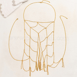 Элегантные железные геометрические сетчатые нагрудные цепи с кисточками для повседневного наряда для вечеринок ZU3028