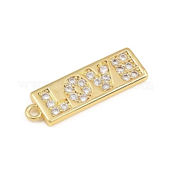 Pendenti in zirconi cubici trasparenti in micro pavè di ottone&nbsp;CU-CBAD306-25B-G