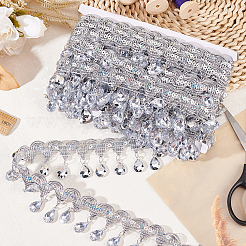 Кружевная лента из полиэстера с кисточками&nbsp;OCOR-WH0079-75D