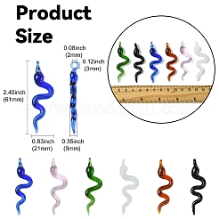 6 шт. 6-х цветные большие подвески ручной работы в технике лэмпворк&nbsp;LAMP-CJ0002-63