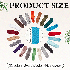 44 Yards 22 Farben Baumwollband mit Fischgrätenmuster&nbsp;SRIB-MA0001-13A