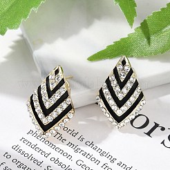 Orecchini vite prigioniera del rhinestone ottone&nbsp;EJEW-P301-02G