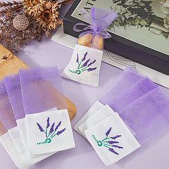 25 шт. мешочки для хранения сухоцветов из хлопковой органзы с набивным рисунком и лентой&nbsp;ABAG-SP0001-56B