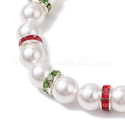 Рождественские браслеты с подвесками из сплава и эмали BJEW-TA00682