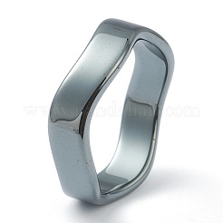 Немагнитные синтетический гематит палец кольца RJEW-J072-03G